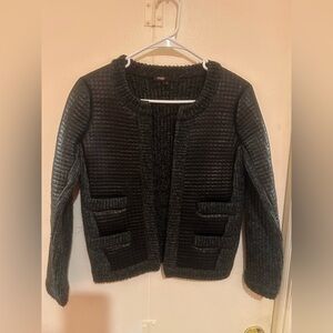 Maje Charcoal Knit cardigan 1